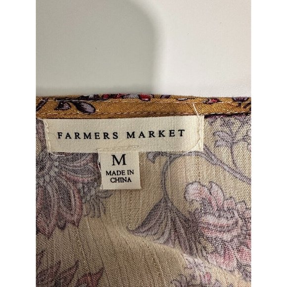 Farmers Market Blouse Woman's Size M Multicolor Boho Charming‎ Art - Picture 5 of 10